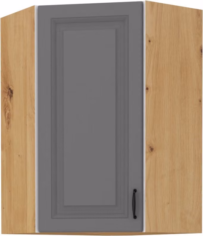 Armadietto alto ad angolo SOPHIA - 60x60 cm, grigio / rovere artisan