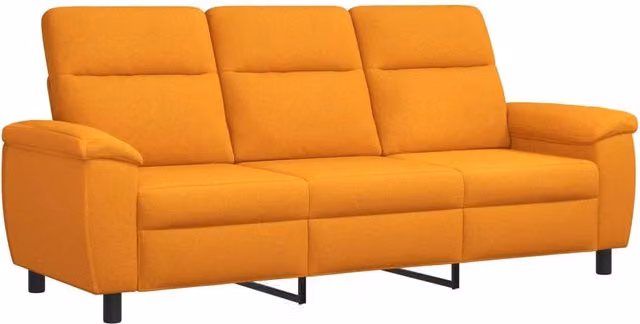 Divano moderno vidaXL in tessuto giallo e arancione con struttura in metallo L: 214 cm, P: 90 cm, H: 95 cm