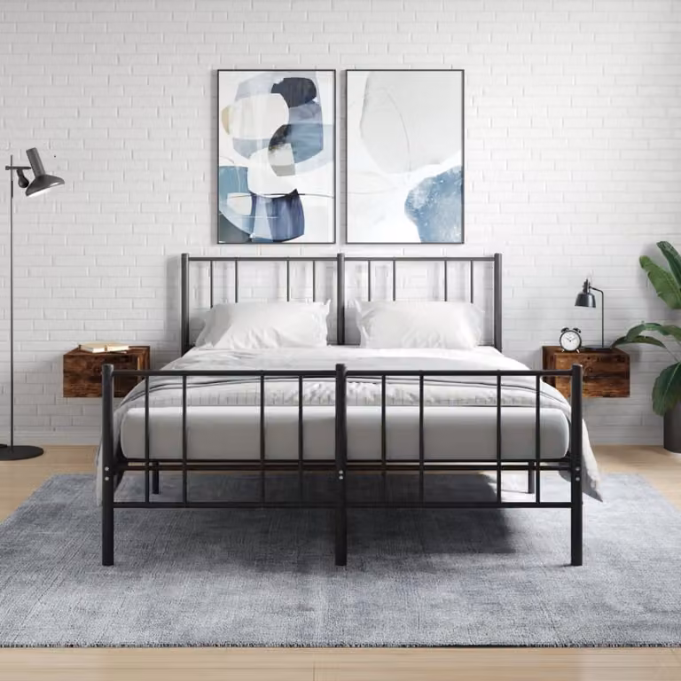 Set di 2 comodini da muro vidaXL in rovere fumo L/P/H: 35 x 35 x 20 cm