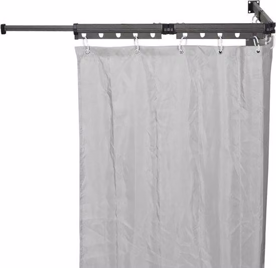 Box doccia - Idrorepellente e antimuffa - 1 pezzo - Grigio - Tessuto in cotone - 200 x 150 cm
