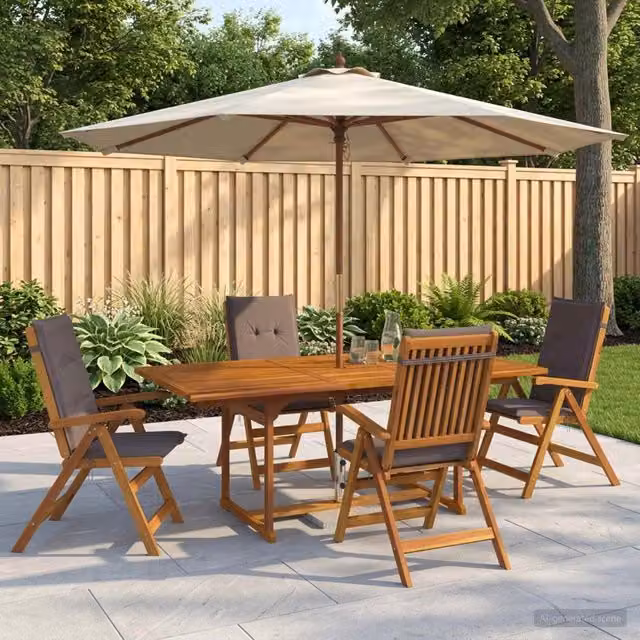 Set da pranzo da giardino 5 pezzi Naturale 3434519