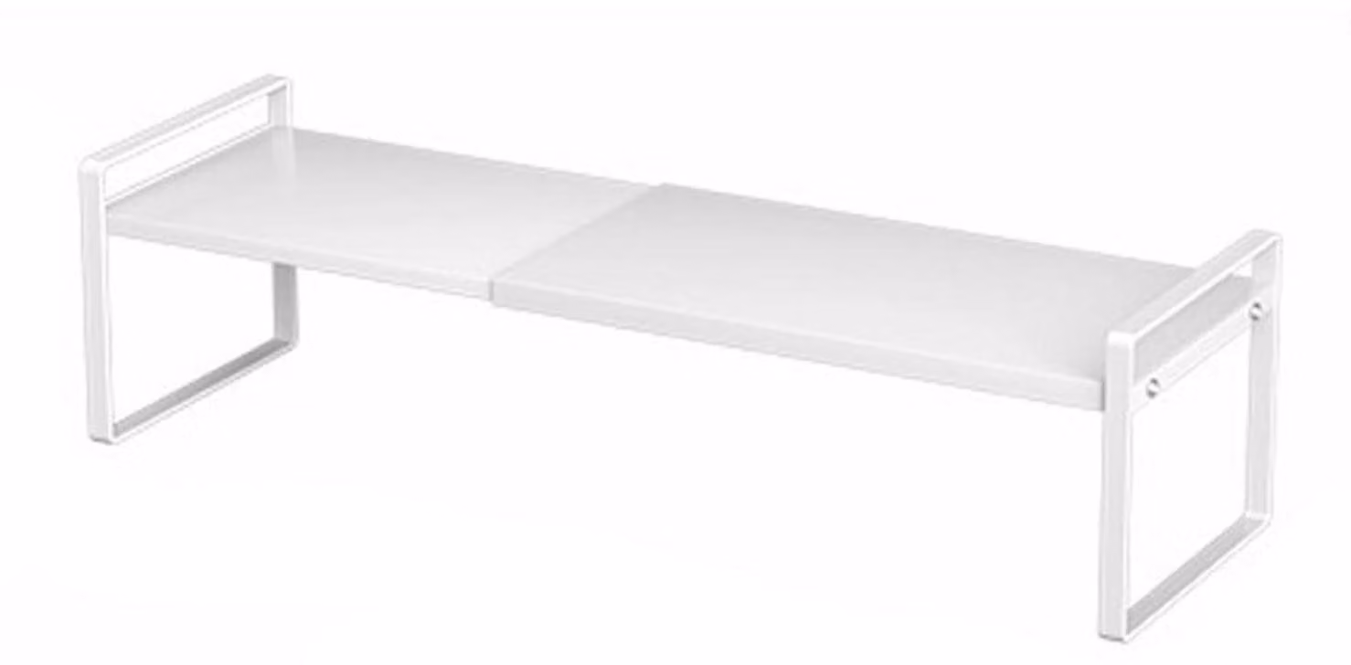 Scaffale estensibile per armadio, metallo, bianco, 35-65x22x17 cm