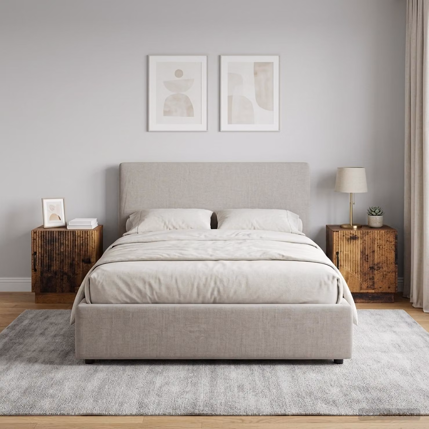 Set di 2 comodini vidaXL in legno antico marrone L 43 cm x P 34,5 cm x H 47 cm