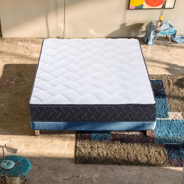 Materasso Matrimoniale Hybrid KingDream in Memory Foam Bianco, L/P/H: 160 x 190 x 10 cm, Rigidità H2, con Regolazione della Temperatura – 1