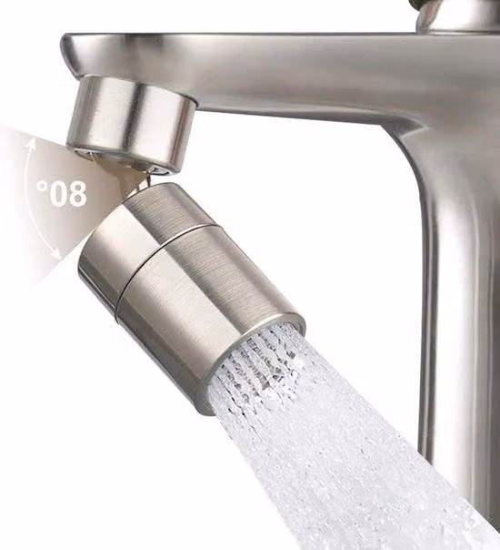 Set di rubinetteria bifunzionale per bagno e cucina con testa da 24 mm - nichel spazzolato
