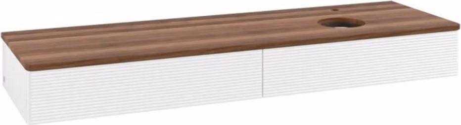 V&B Mobiletto con struttura frontale - illuminazione Antao 160x50cm, HL, WBP w. wal, wh. m Lac