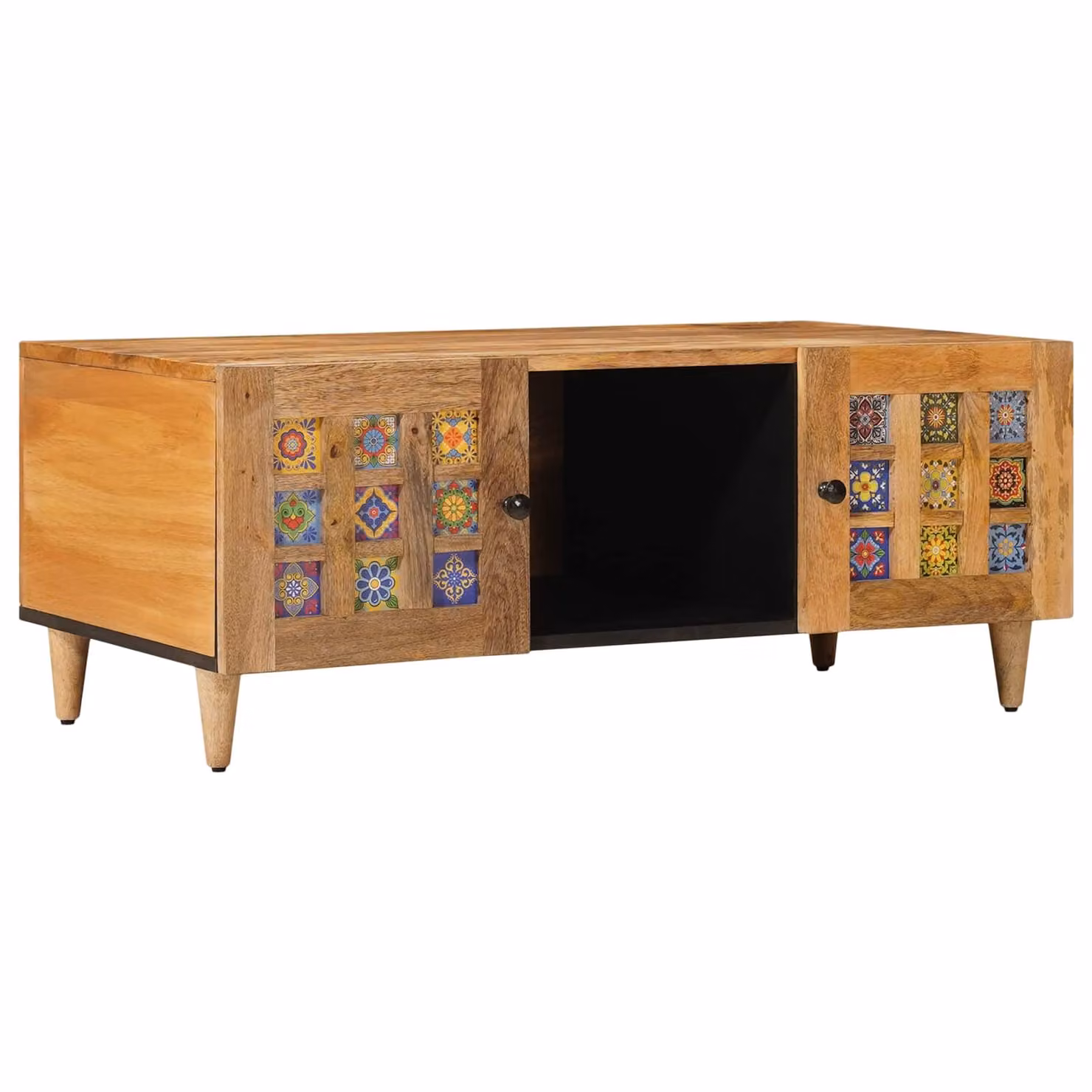 vidaXL Tavolino da salotto moderno in legno di mango marrone L: 100 cm, P: 54 cm, H: 40 cm