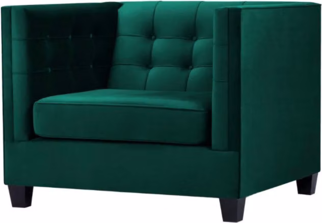 Sessel Chesterfield Wohnzimmer Modern Textil Stoff Grün Kreative Möbel
