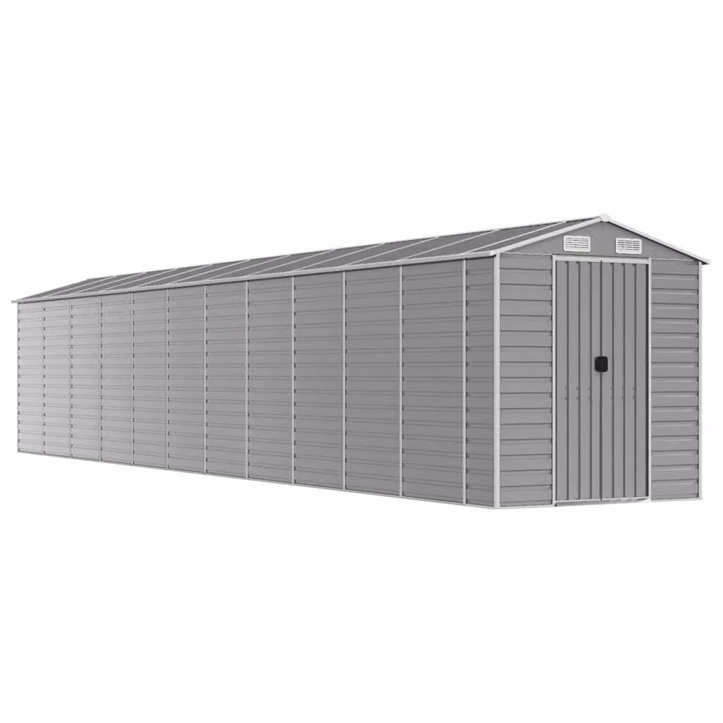 Casetta da giardino grigio chiaro 191x980x198 cm in acciaio zincato
