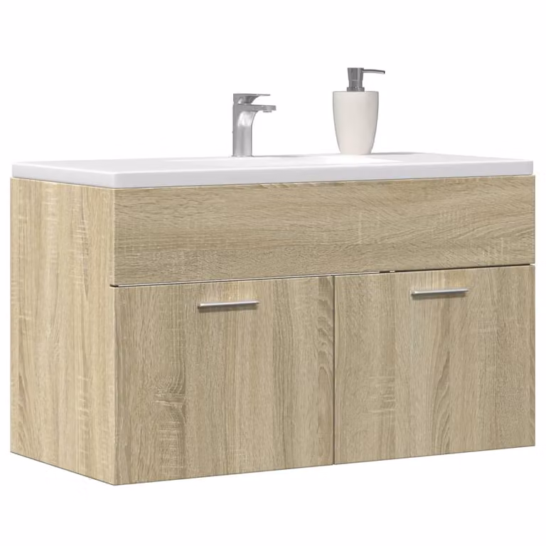 Mobile Lavabo da Bagno vidaXL in Rovere Sonoma Marrone L: 90 cm, P: 38,5 cm, H: 46 cm