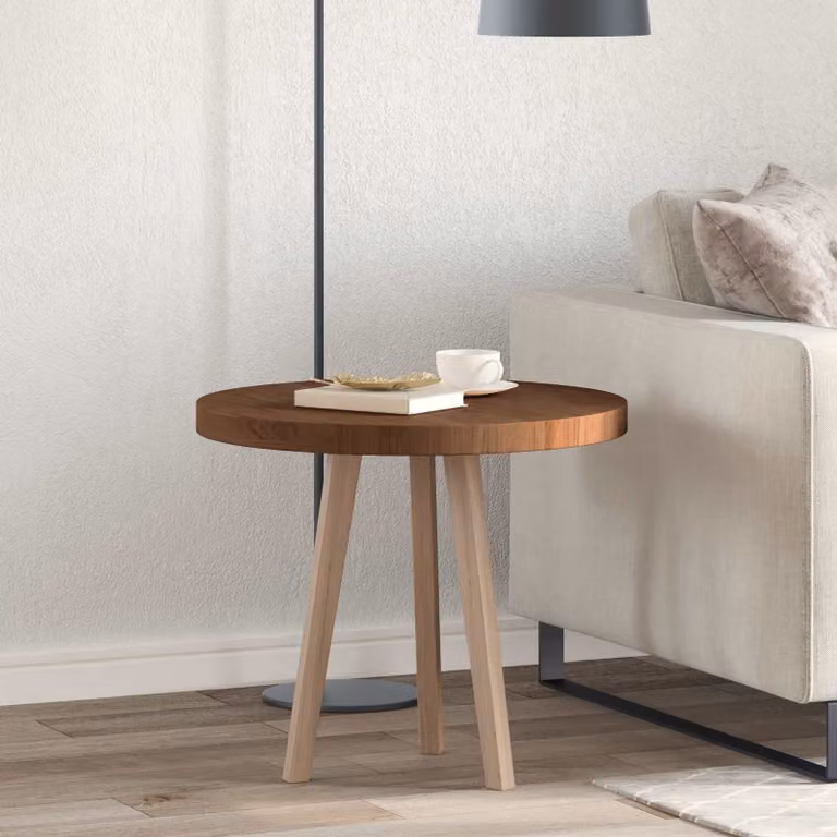 Piano del tavolo rotondo vidaXL in legno di quercia massello marrone, Ø 60 cm, H: 4 cm