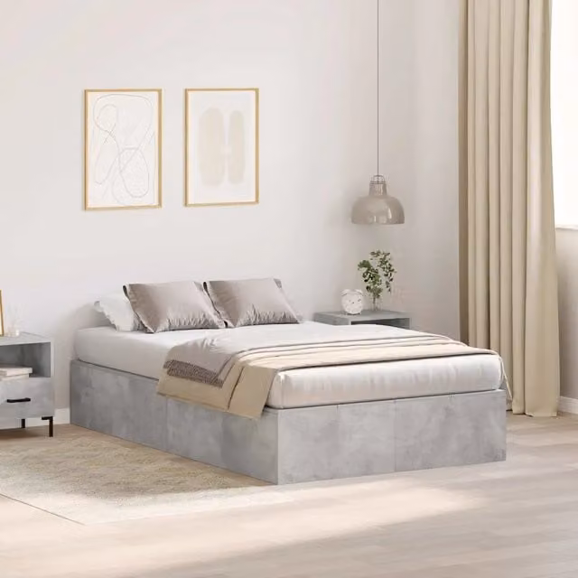 Struttura letto con contenitore Grigio cemento 120 x 190 cm 3335424