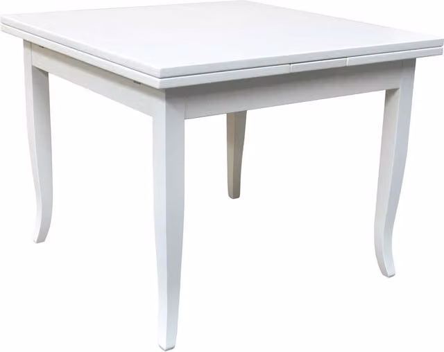 Tavolo quadrato estensibile Mobili 2G bianco opaco L/P: 90 x 90 cm, H: 79,5 cm