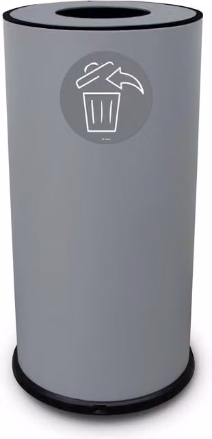 Pattumiera per raccolta differenziata GIORDANOSHOP in acciaio verniciato grigio con coperchio swing, Ø 35 cm x H 72 cm