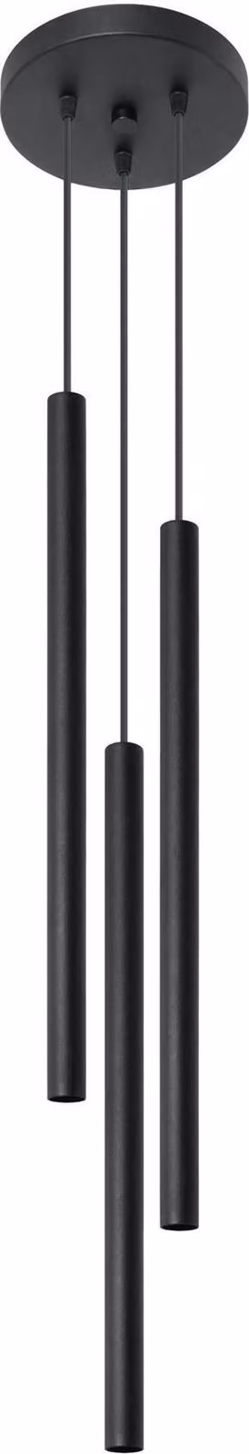 Lampada a sospensione PASTELO 3P nero 3xG9 8W acciaio 90x20x20cm Sollux Lighting
