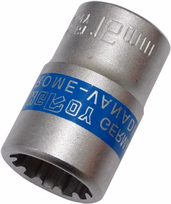 Chiave a 12 punte in cromo-vanadio-molibdeno con diametro di 16 mm