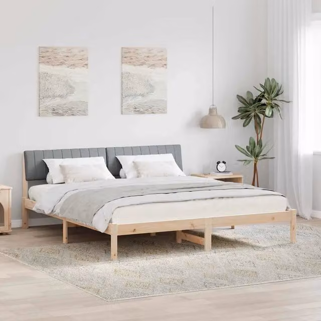 Struttura del Letto Marrone e grigio chiaro 180 x 200 cm 3394353