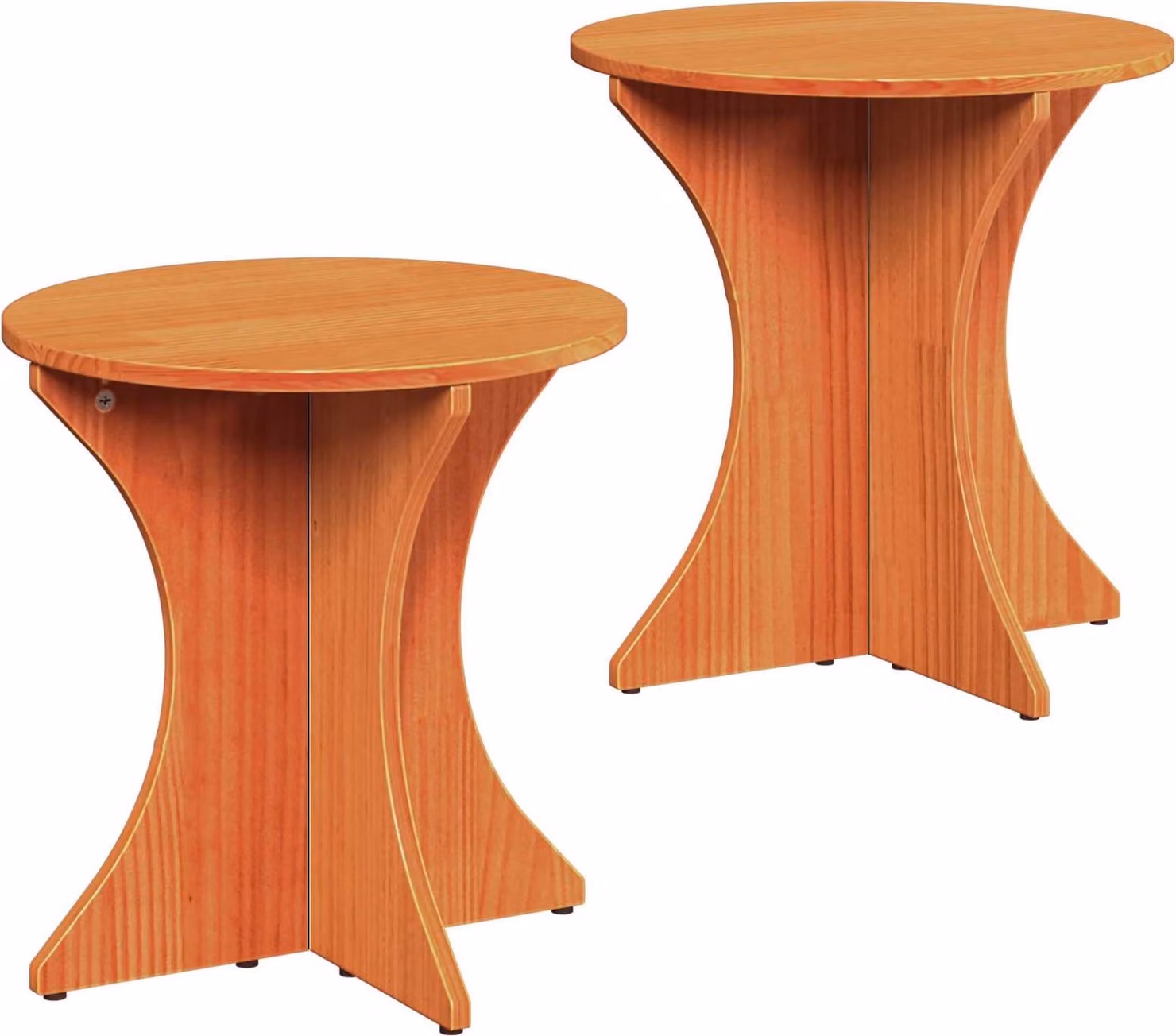 Maison Exclusive - Tavolino da caffè, 2 pezzi, color cera, 46 x 46 x 47 cm, legno massello di pino
