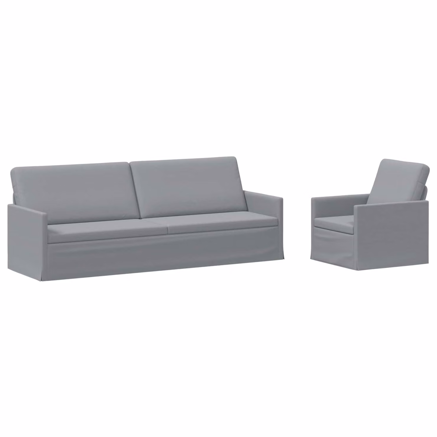 Set di 2 divani moderni vidaXL in tessuto grigio con struttura in metallo per il tuo soggiorno