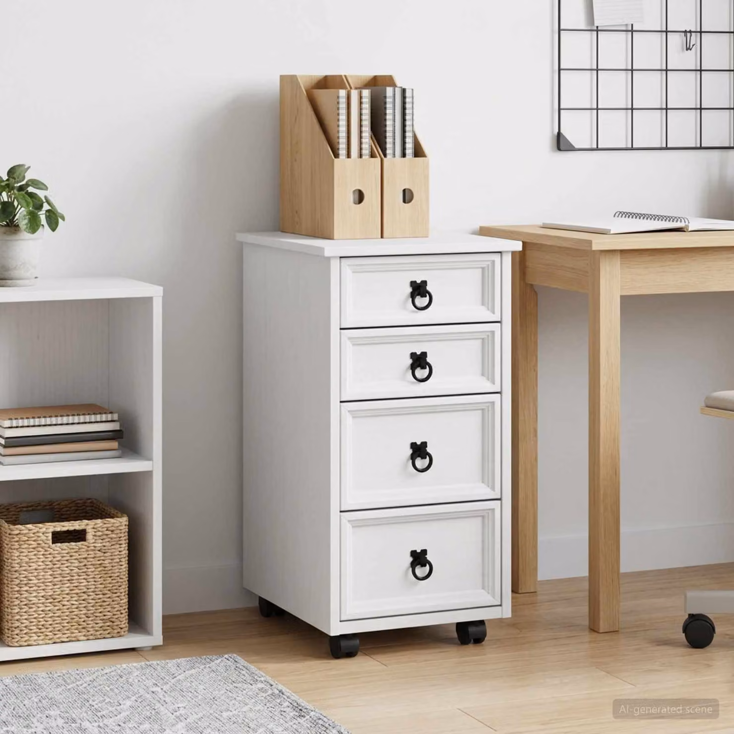 vidaXL Armadietto Rotolante con Cassetti CORONA Bianco