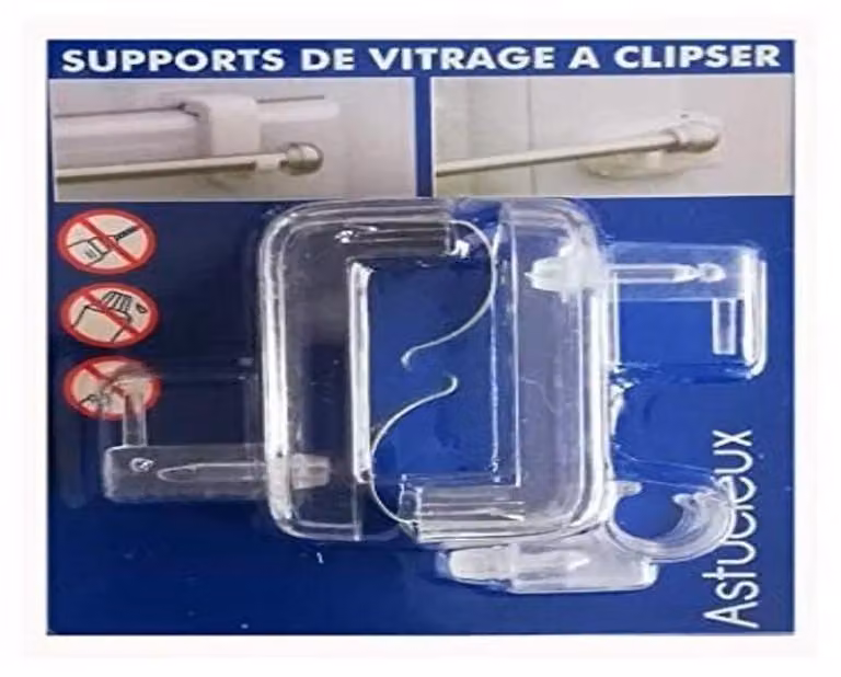 Supporti trasparenti per vetri, set da 8, per vetri di spessore da 10 a 27 mm