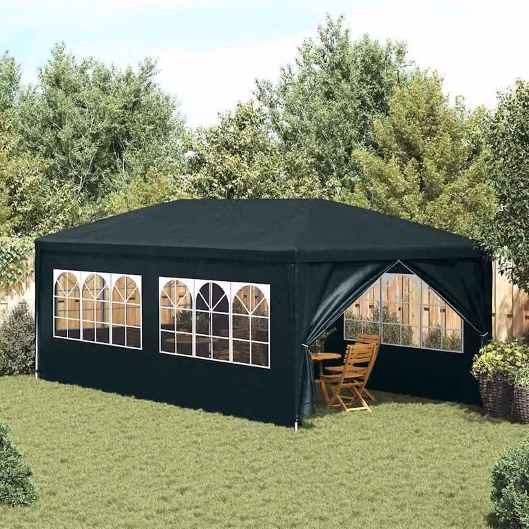vidaXL Tenda per Feste Verde con Finestre L: 6 m, P: 3 m, H: 2,55 m
