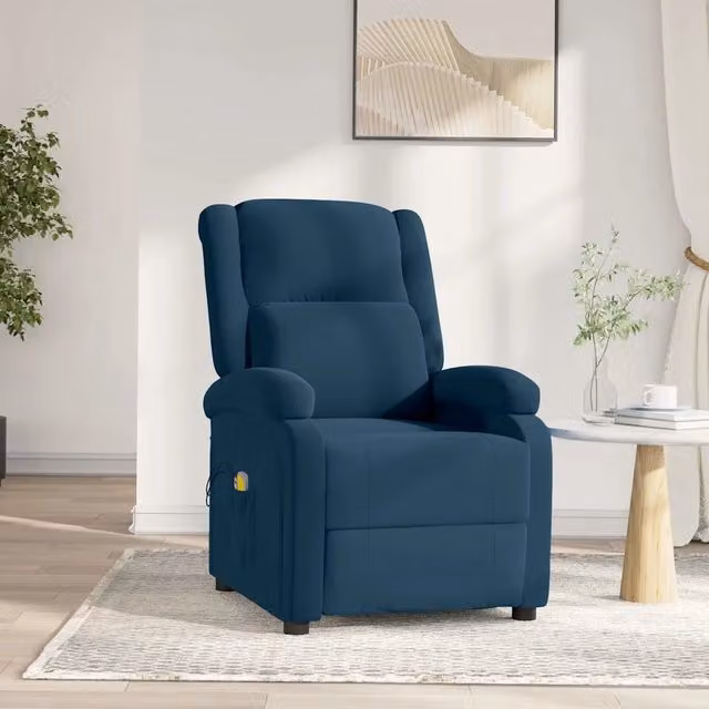 Divano Sedia-Poltrona Massaggiante Elettrica Blu in Velluto