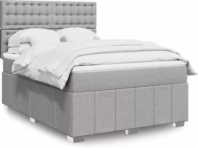 Letto Ibrido con Materasso a Molle vidaXL Grigio Chiaro e Bianco L/P/H: 140 x 200 cm