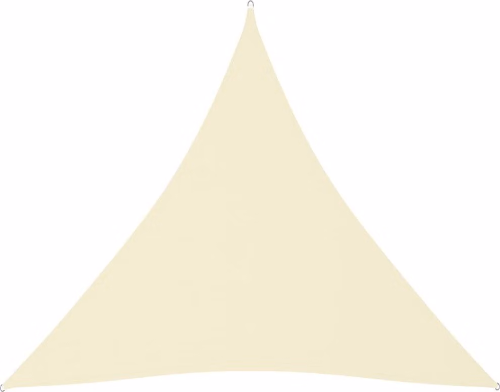 The Living Store Tenda da sole in tessuto Oxford triangolare 3x3x3 m Crema