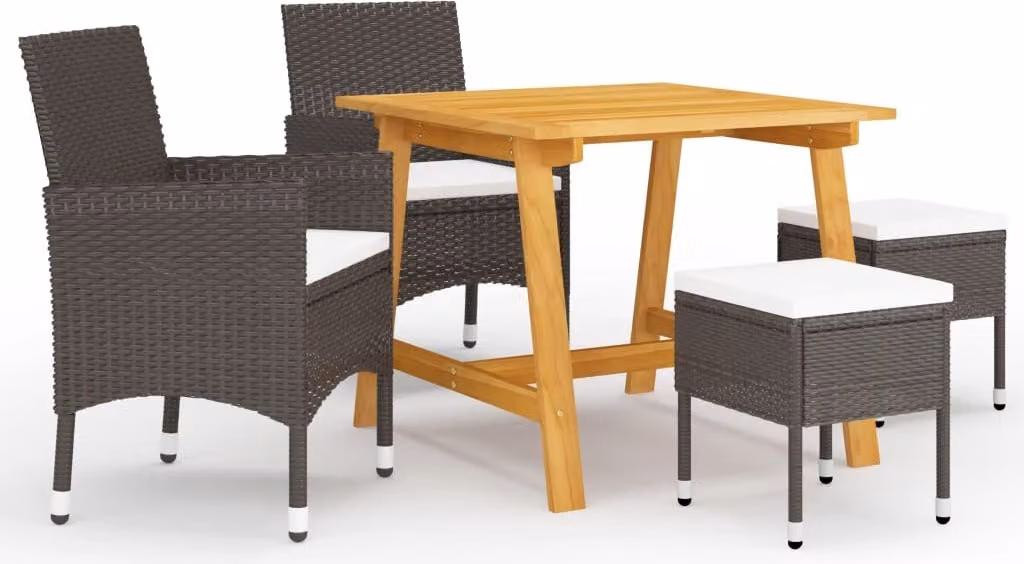 Maison Exclusive - Set da pranzo da giardino a 5 pezzi, marrone