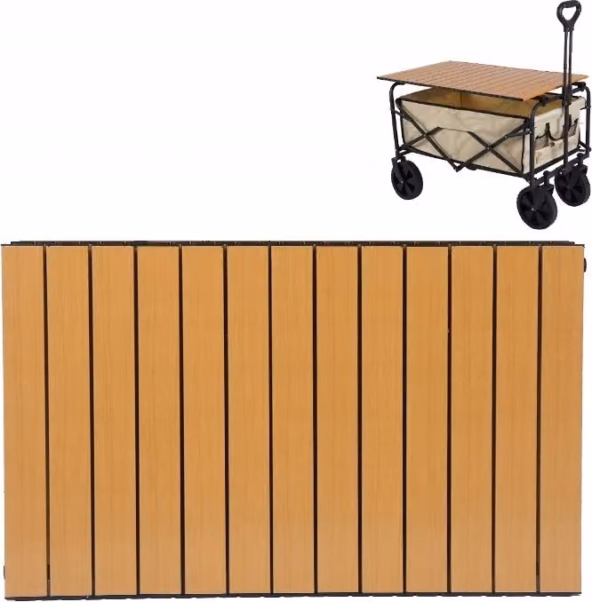 Piano ribaltabile per carrello da giardino 75x47 cm Acciaio al carbonio effetto legno