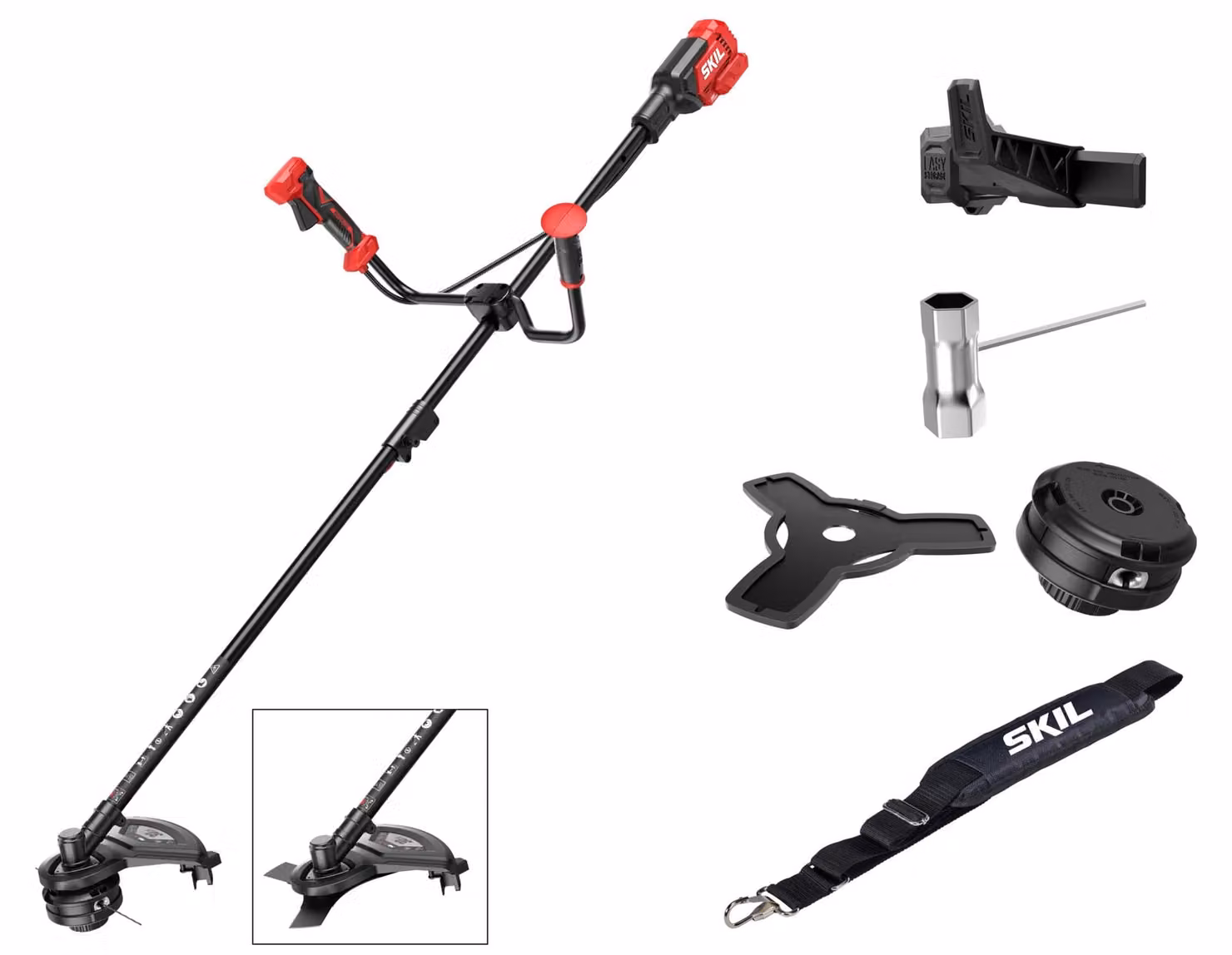 SKIL 0256CA Akku-Freischneider (2-in-1 Rasentrimmer/Freischneider, 23 cm Klinge)