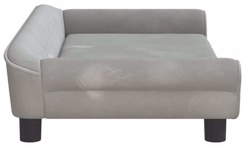 Cuscino per cani di colore grigio chiaro, realizzato in morbida stoffa di velluto – Cuscino resistente e durevole – Dimensioni: 100x50x21 cm