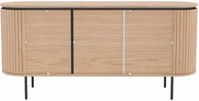 Buffet 160 cm 3 porte rovere chiaro e nero – Collezione SÖREN