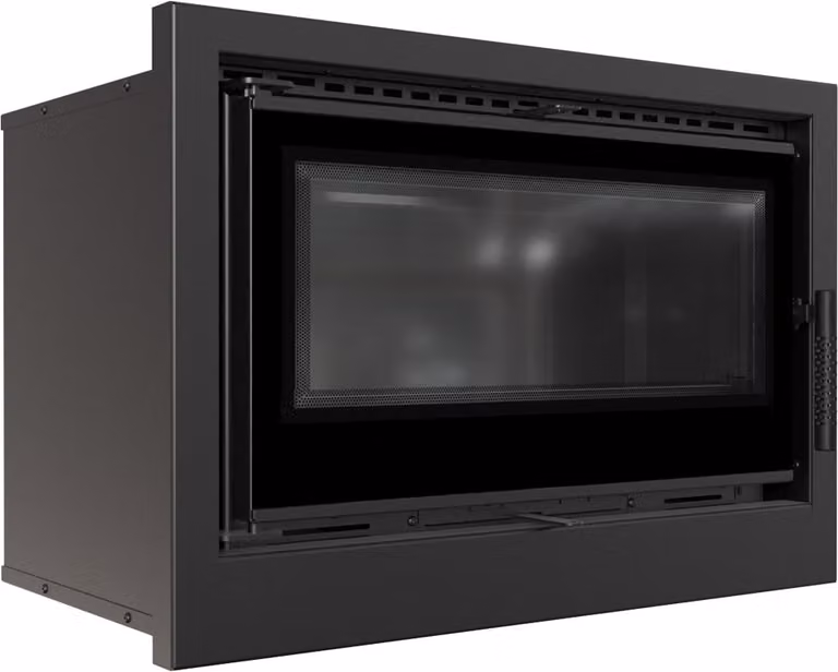Camino a cassetta KRATKI ARKE 70 8 kW Ø 150 rivestimento nero