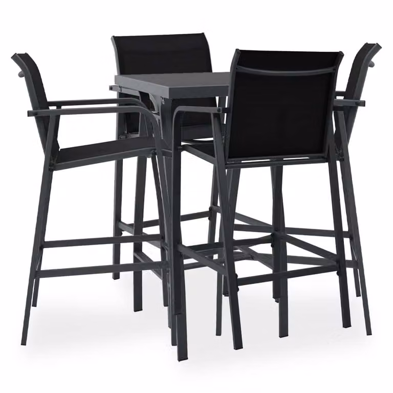 Maison Exclusive - Set da bar da giardino, 5 pezzi, nero