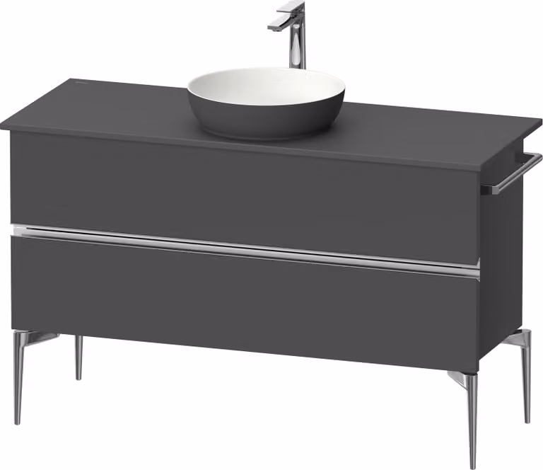 Duravit Sivida Meuble sous-lavabo sur console, 2 tiroirs, poignée profilée chromée, 1245x475x548mm, SV4660010490000, SV4660010490000