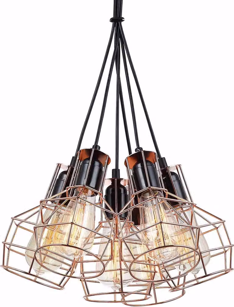 Italux Perifo lampadario industriale nero MDM-2272/6 BK+COP
