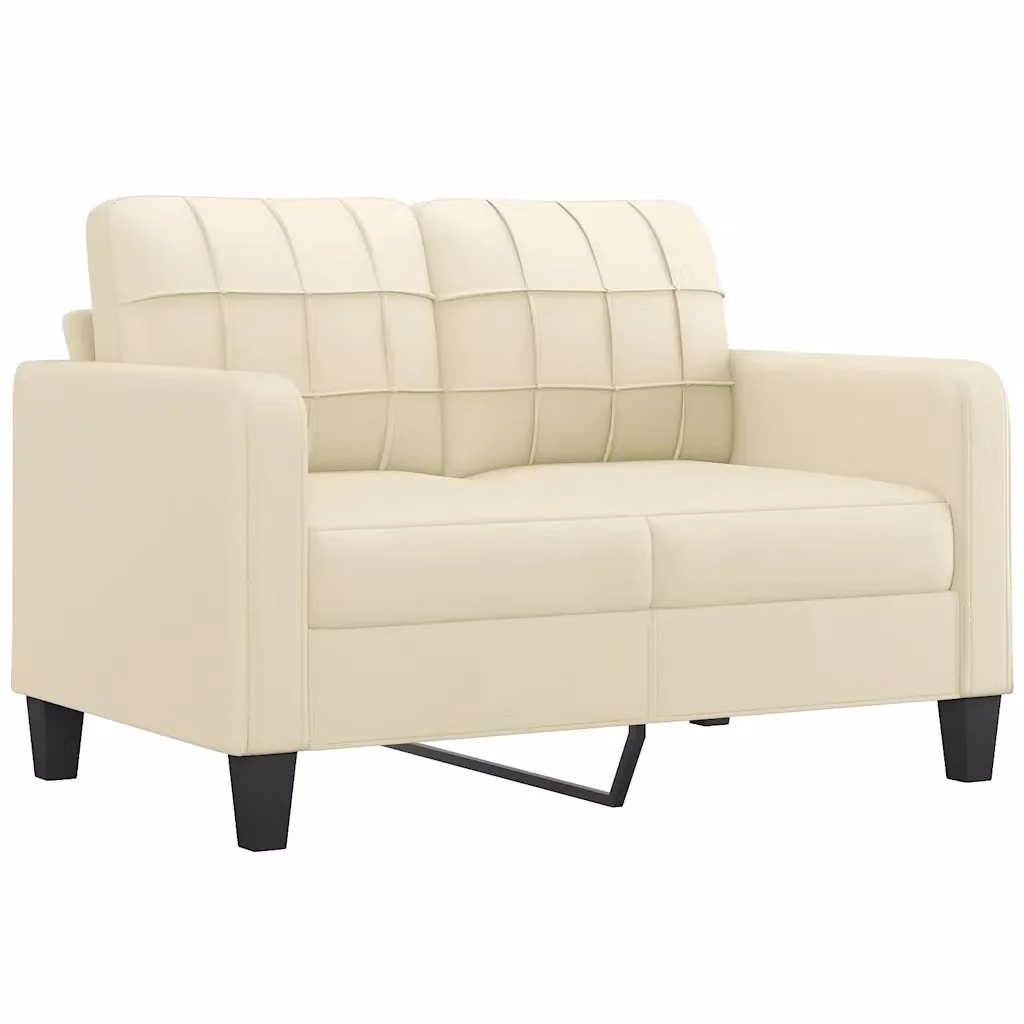 Divano a 2 posti moderno vidaXL in similpelle beige con struttura in metallo per il tuo soggiorno L: 138 cm, P: 77 cm, H: 80 cm – 2
