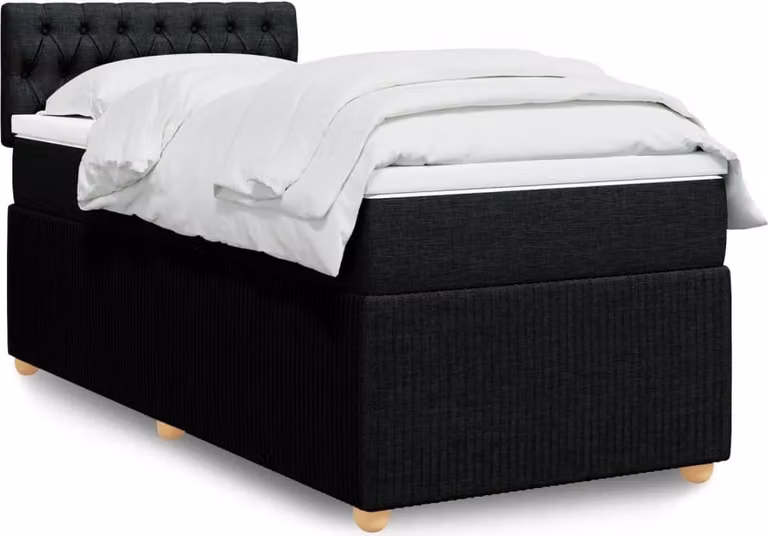 Maison Exclusive - Giroletto a Molle con Materasso Nero 90x190 cm in Tessuto