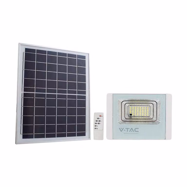 V-TAC VT-300W Faro LED con pannello solare 50W Batteria LiFePO4 colore bianco luce 6000K IP65 - 10416