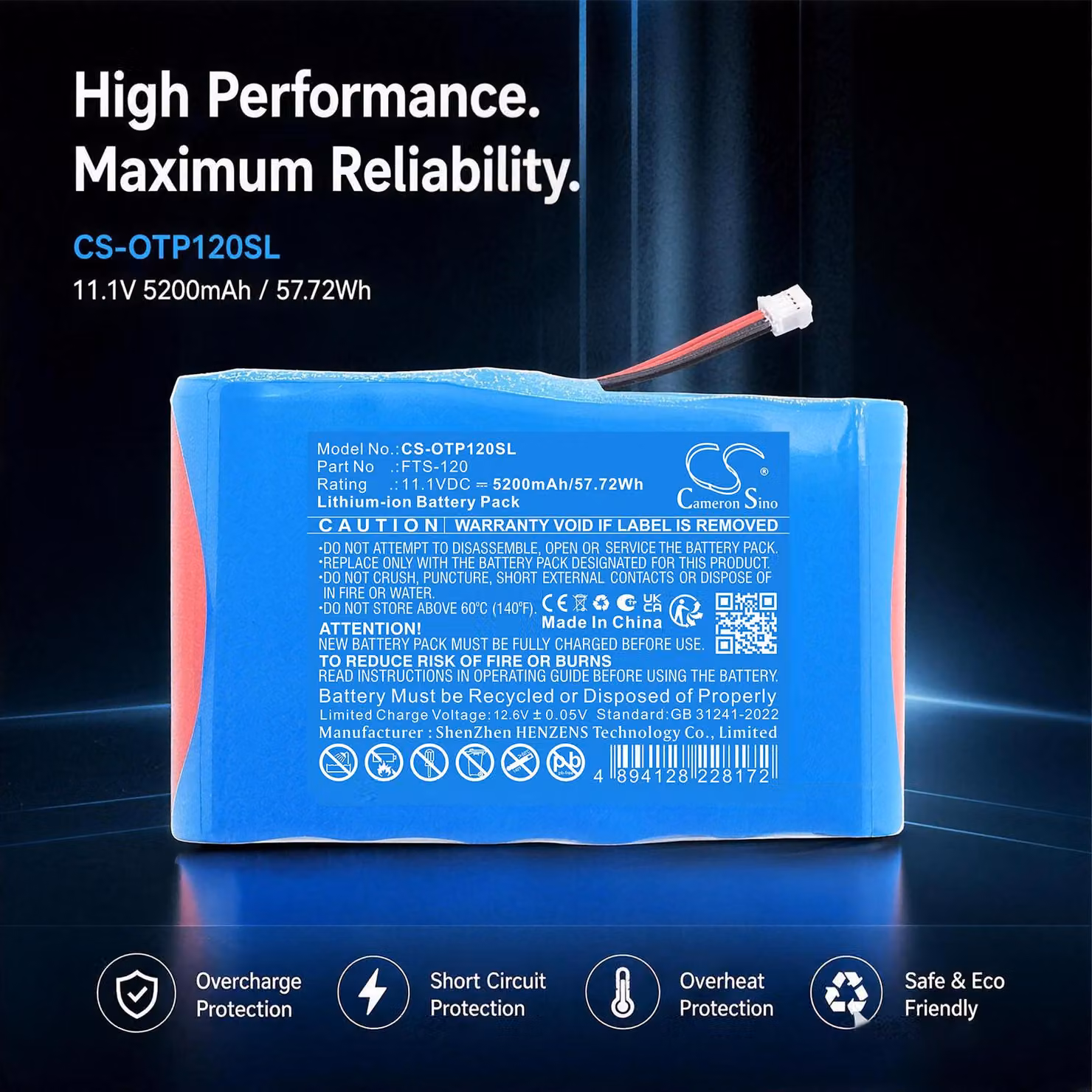 TECHTEK Batteria compatibile con [OPWILL] PFS-120 sostituisce FTS-120