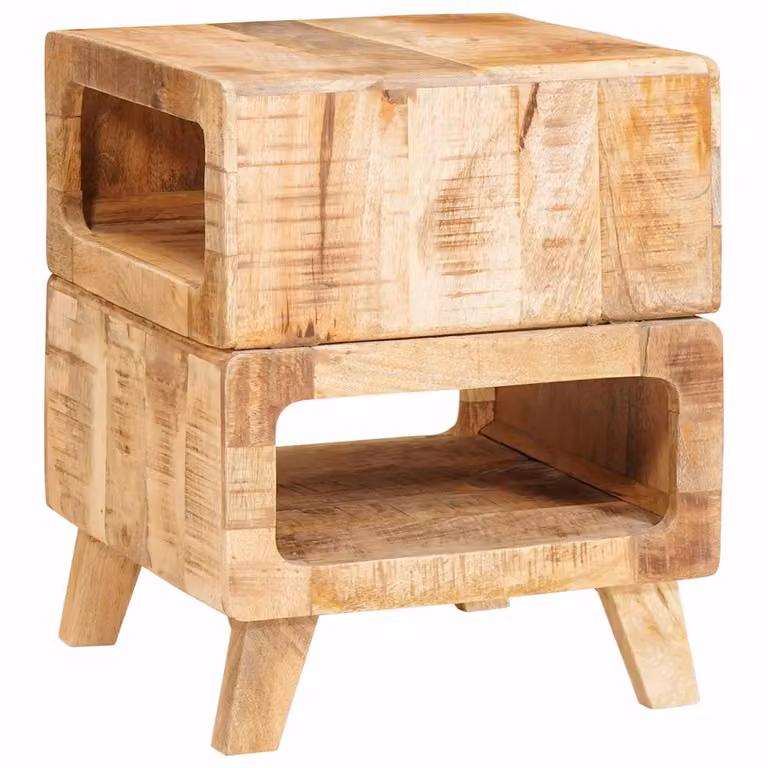Tavolino moderno vidaXL in legno di mango massello marrone L/P/H: 40 x 40 x 49 cm