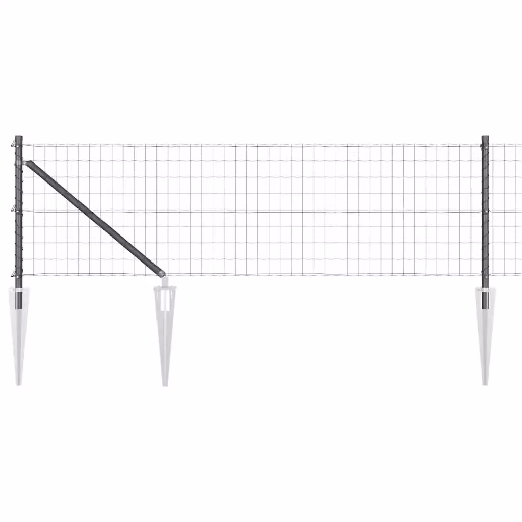 Recinzione Euro vidaXL in acciaio rivestito in PVC grigio, L: 50 m, H: 0,6 m – 2