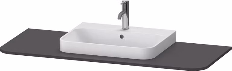 Console Duravit Happy D.2 Plus, 1300x550 mm, 1 découpe au centre, pour meuble sous-lavabo HP4942, HP4962, HP4972, HP031KM8080, HP031KM8080