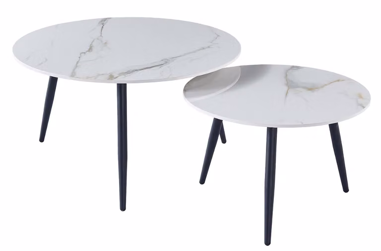 Set di tavolini da soggiorno HARDI 4 - bianco / nero opaco