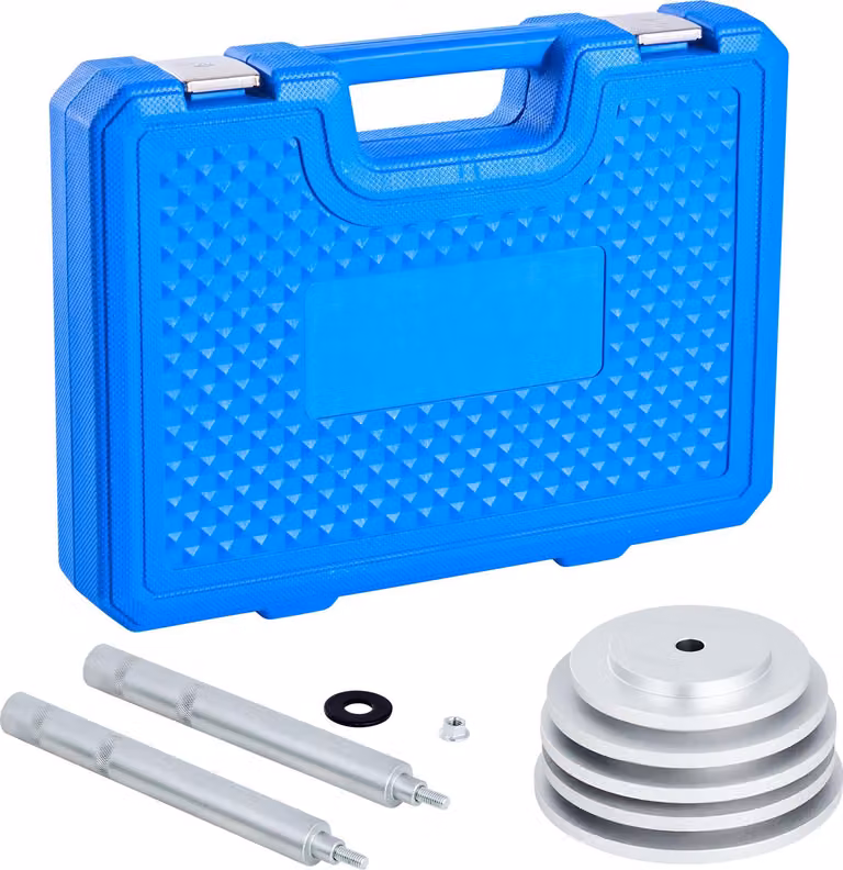 SucceBuy set di pressa per cuscinetti 7 pezzi - set di utensili con 5 bussole, asta di impugnatura e asta di prolunga, ideale per la rimozione e l'installazione di piste di cuscinetti e guarnizioni, inclusa una pratica valigetta di custodia