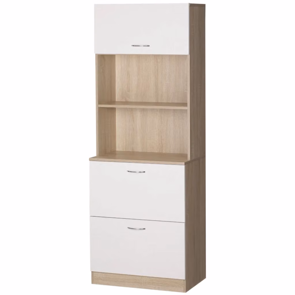 Mobile cucina contenitore XYLO bianco in MDF con 2 cassetti e 1 anta, L: 60 cm, P: 38 cm, H: 168 cm – 2