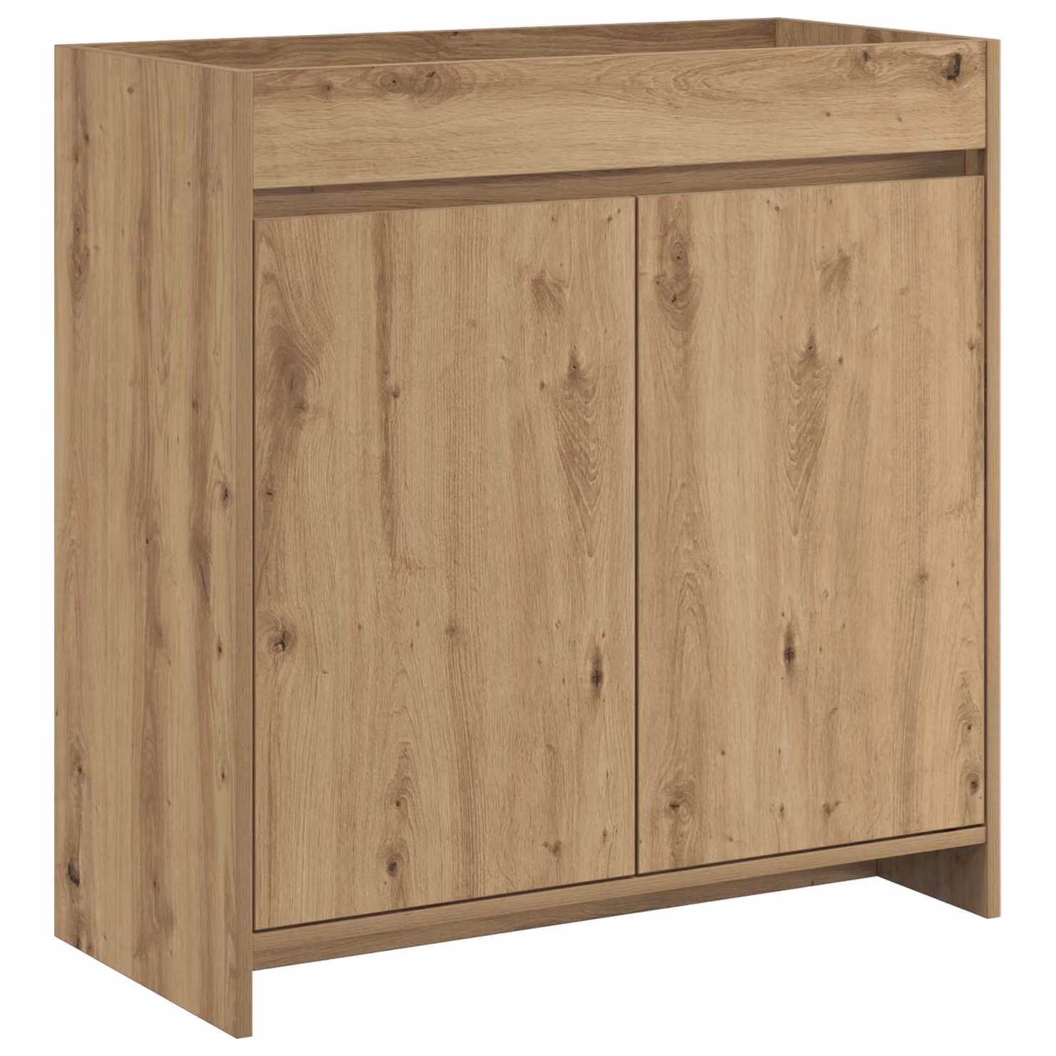 Mobiletto da bagno sotto lavabo vidaXL in legno rovere marrone con ante a battente e design moderno L: 81,0 cm, P: 37,5 cm, H: 78,5 cm
