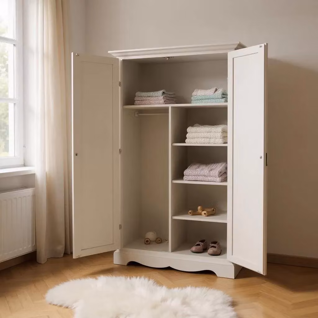 Armadio stipo in legno di pino color avorio anticato stile arte povera Mobili 2G L: 87 cm, P: 40 cm, H: 192 cm – 2
